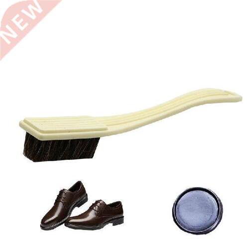Long Plastic Handle Bristle Horse Hair Brush Shoe Boot