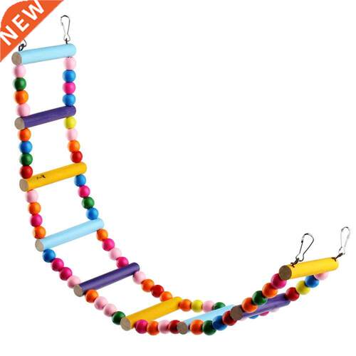 Pets Birds Wooden Ladders Connected with Colorful Balls and