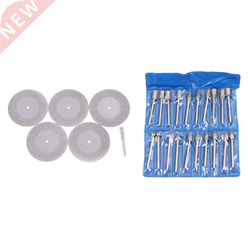 5 Pcs 50Mm Diamond Cutting Discs & 20 Pcs 3Mm Shank Diamond
