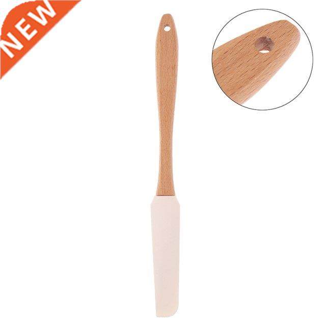 Cream Scraper Removable Silicone Scraper Durable Wood Handle