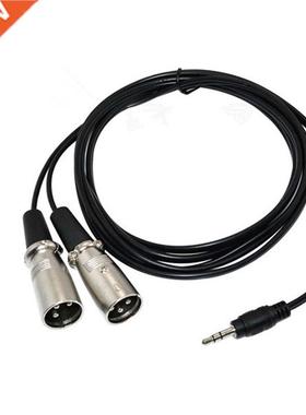 stereo 3.5mm plug 1/8 to 2 XLR 3 pin male Y splitter patch c