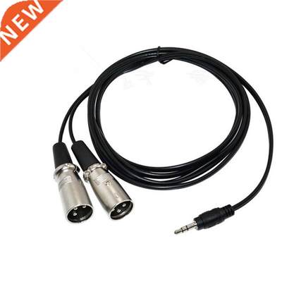 stereo 3.5mm plug 1/8 to 2 XLR 3 pin male Y splitter patch c