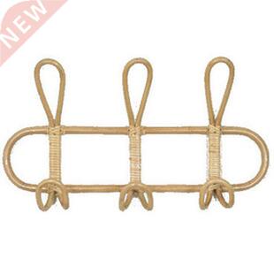 Rattan Wall Hooks Kids Garments Organizer Rack Clothes Hat H