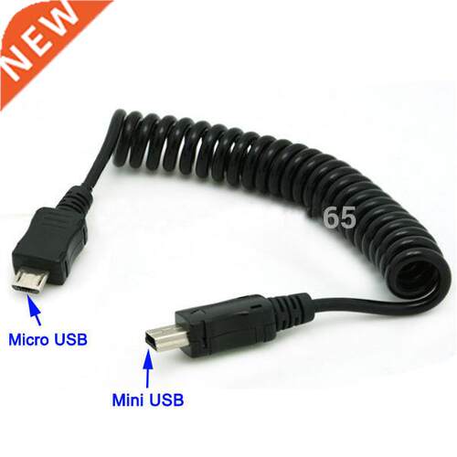 2PCS Micro USB Male to Mini 5-pin USB Coiled Cable