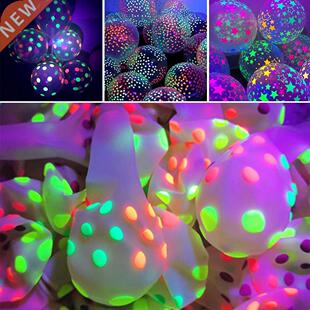 10pcs Latex Balloons Clear Latex 12 Inch Neon UV Blacklight