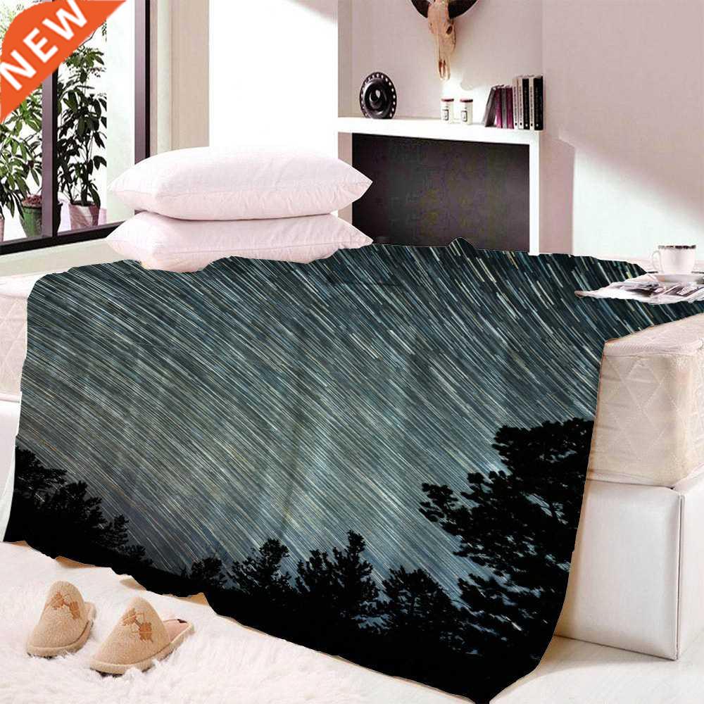 Landscape Printing Plush Throw Blanket Painted Reed Fleece