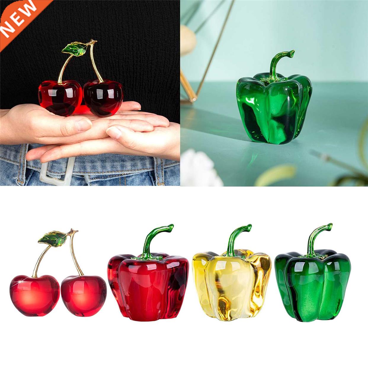 D Crystal Fruit Sculpture Art Office Shelf Decoration