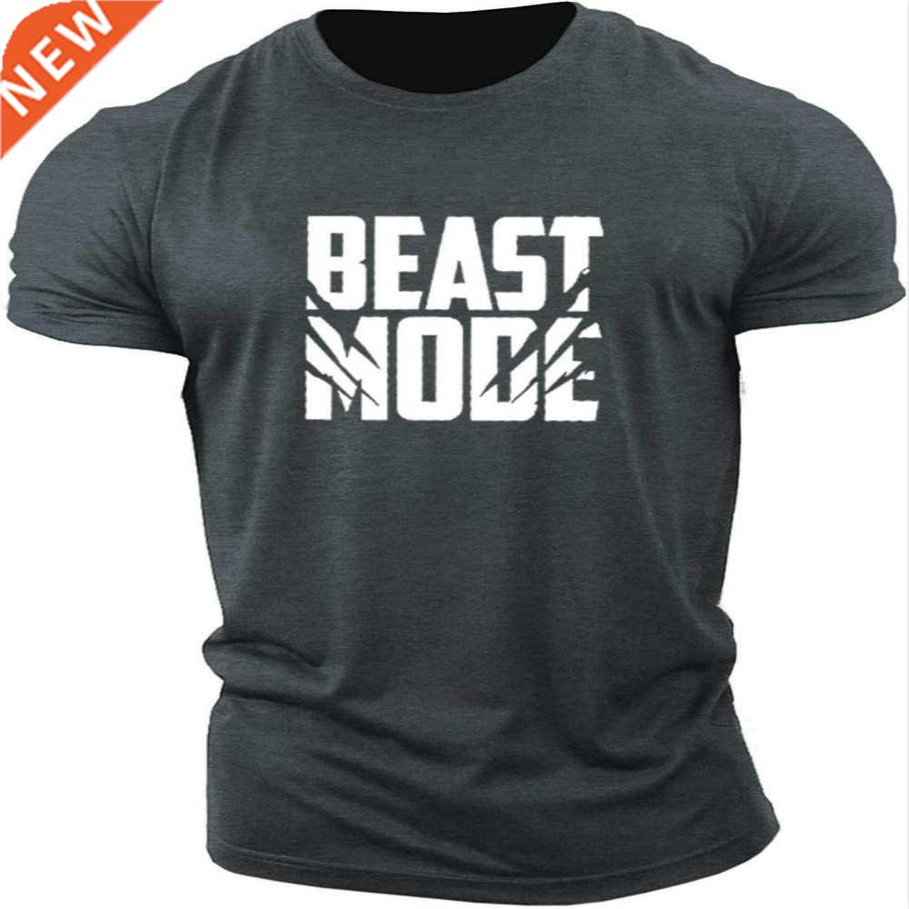 Men's close-fitting short-sleeved sports T-shirt casual 3D p