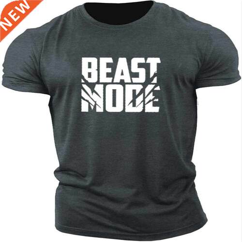 Men's close-fitting short-sleeved sports T-shirt casual 3D p
