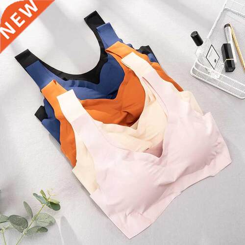 Seamless Candy Women Bra Cooling Gathers Shock-Proof Thin Pa