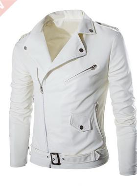 Autumn Men's PU Leather Jacket For Men Fitness Fashion Male