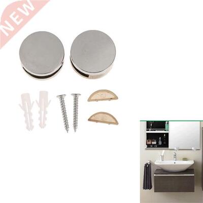 2Pcs With Screws ~Alloy Round Mirror Mounting Holder Clip
