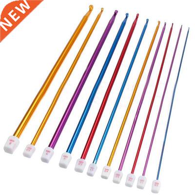 11pcs 27cm Multicolour Aluminum Tunisian Afghan Crochet Hook