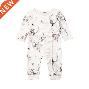 Citgeett Spring Autumn Newborn Baby Girl Cotton Flower Print