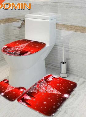 HOOMIN Bathroom Set Non-slip Bathmat Santa Claus Toilet