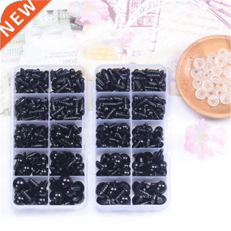 142pcs 6-12mm Black Plastic Craft Safety Eyes for stuffed An