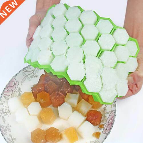 37 Cell Flexible Silicone Honeycomb Ice Cube Tray with Remov