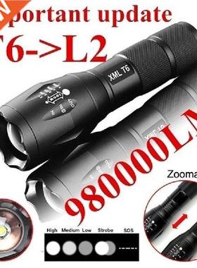 T6 LED Flashlight 980000LM Zoomable 5-Mode Torch Outdoor