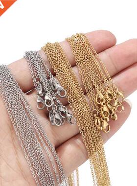 10pcs/lot 1.5mm Width Stainless Steel Gold Flat Cable Chain