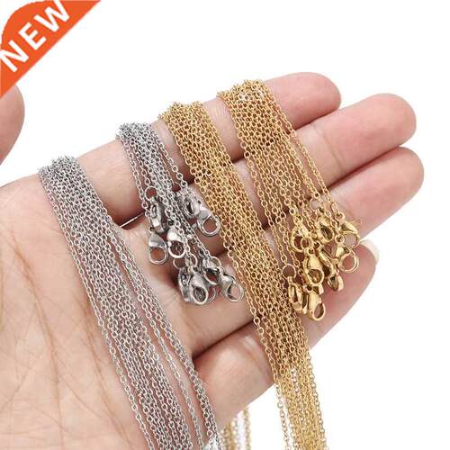 10pcs/lot 1.5mm Width Stainless Steel Gold Flat Cable Chain
