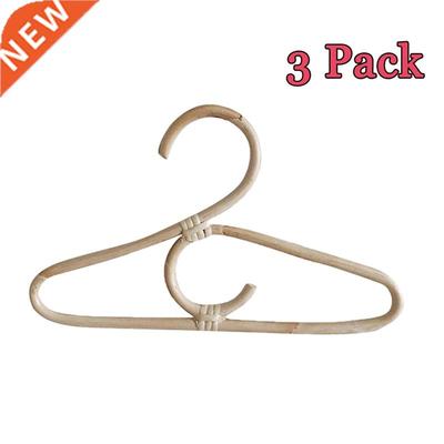3Pcs Rattan Clothes Hanger Style Kids Garments Organizer Rac