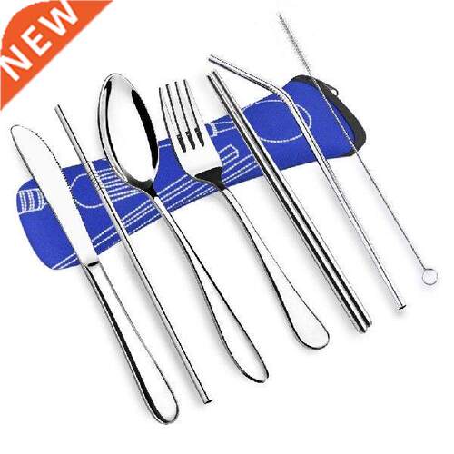 Portable Lunch Tableware Cutlery Set Stainless Steel Spoon