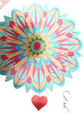 Wind Spinner Mandala Flame 12 Inches D Stainless Steel