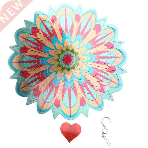 Wind Spinner Mandala Flame 12 Inches D Stainless Steel
