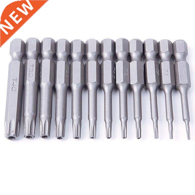 12Pcs 50mm 1/4inch Hex Torx Head Screw Driver Bits Magnetic