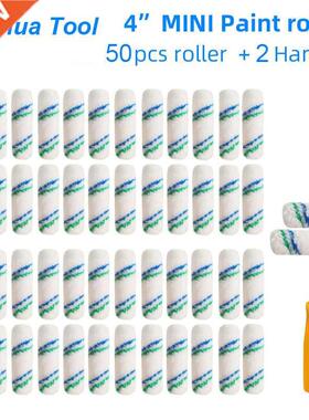 52pcs/set 4inch Paint roller brush 50PCS and 2handle Mini Ro