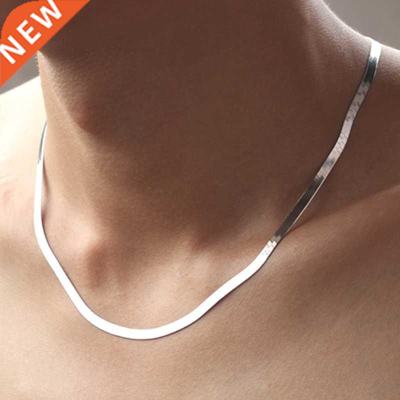 925 Silver Necklace 4MM Snake Chain Men & Women Coup