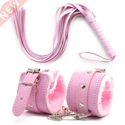 44cm PU Leather Erotic Handcuffs Ankle Cuff Restraints With