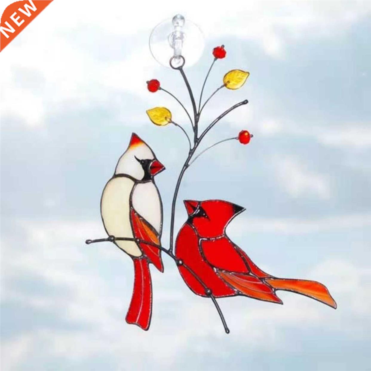 Cardinal Bird Epoxy Craft Pendant, Creative Hanging