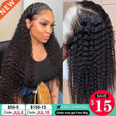 60 Lace Frontal Wig Curly Human Hair Wig For Women Brazilia