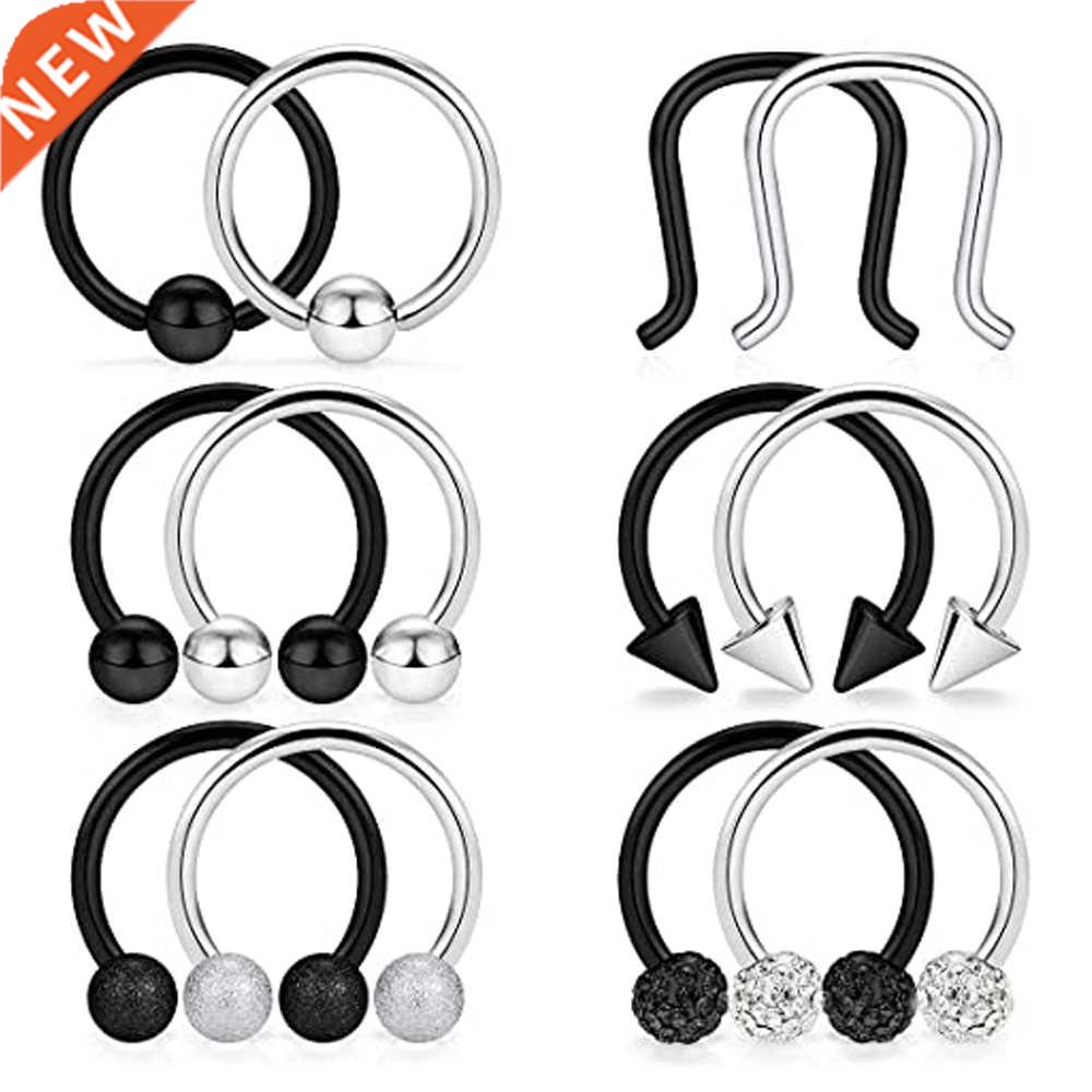 Stainless Steel Hinged Seamless Septum Hoop Nose Ring Horses