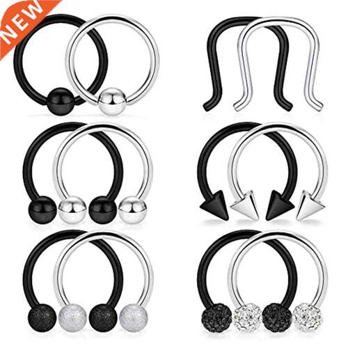 Stainless Steel Hinged Seamless Septum Hoop Nose Ring Horses