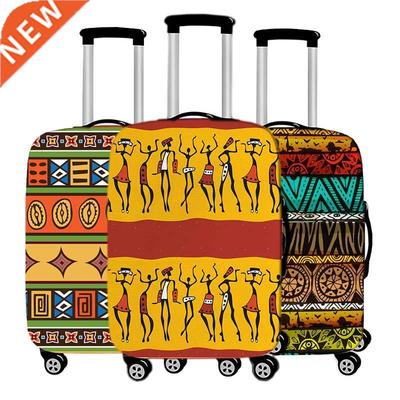 Afro Pattern Print Luggage Cover for Travel Africa Brown Wom