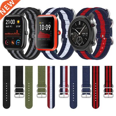 22 20mm Ring Buckle Fabric Band for Huami Amazfit Smart Wat