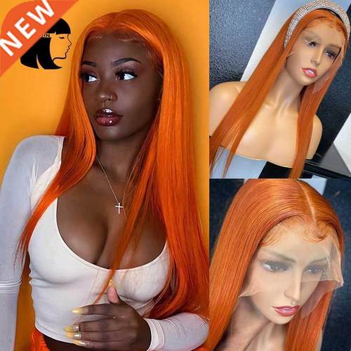 Ginger Orange 13X4 Lace Front Human Hair Wigs With Baby Hair