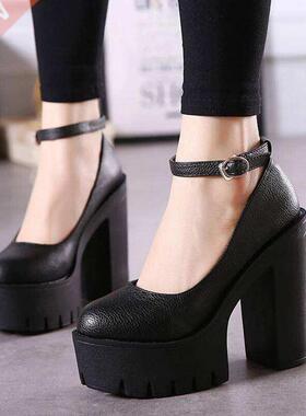 2022 New Women Shoes Spring Autumn Casual High Heels PU Shoe
