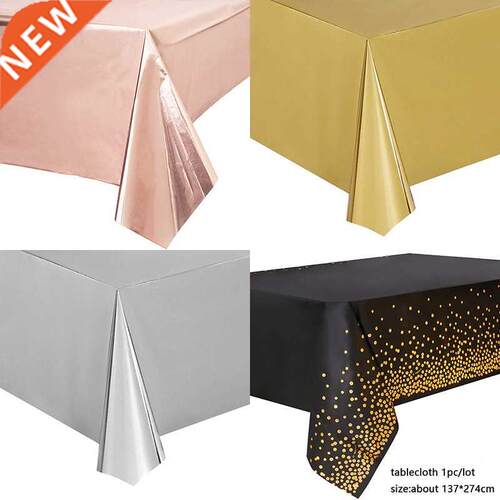 137*274cm Rose Gold Tablecloth Gold/silver Dot table cover f