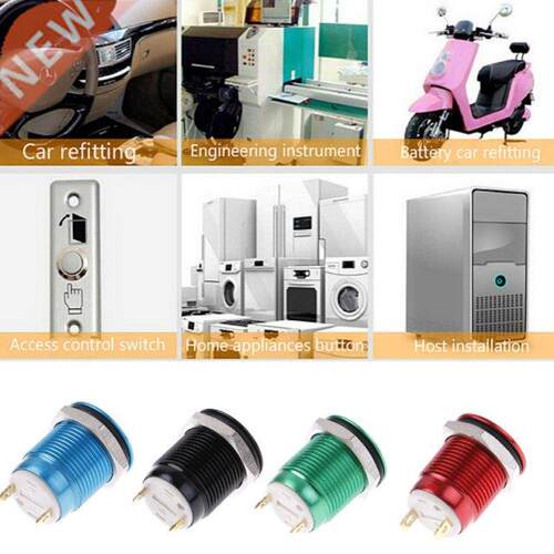1PCS 2 Pins 12mm Momentary Push Button Switch Colored Switch