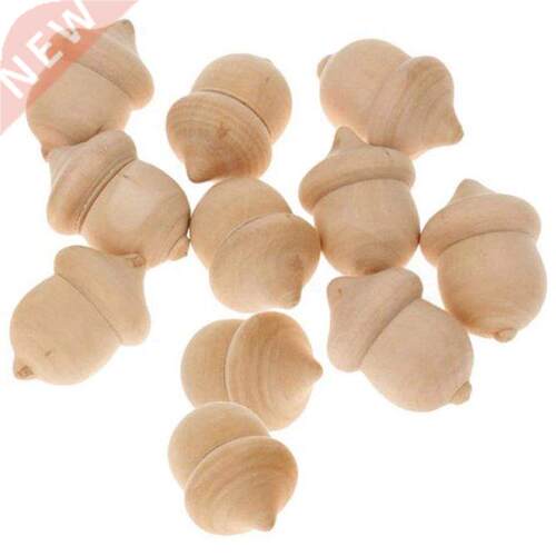20 Pcs Wooden Acorns Unfinished Doll DIY Crafts Wooden Peg D