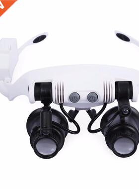 Headband LED Magnifying Glass Headlamp Microscope Jewelry Wa