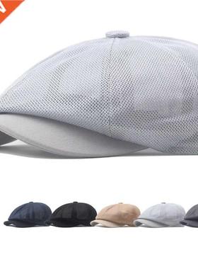 Western Men's Casual Newsboy Cap Spring Summer Mesh Beret Oc