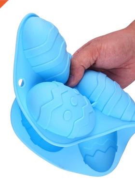 6 Cvity Ester Egg Shped Silicone Bking Mold DIY