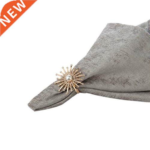 6 Pcs Gold Napkin Rings Metal Napkin Holders for Wedding Din