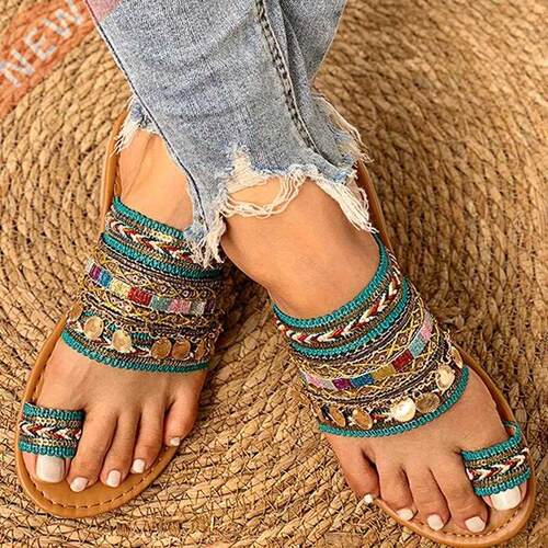 Women Shoe Summer Greek Style Boho Folk-Custom Artisanal La
