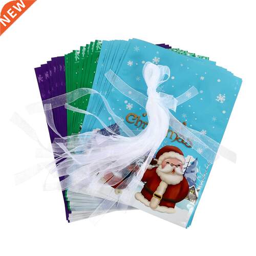30pcs Christmas Candy Bags Festival Present Bags Drawstring