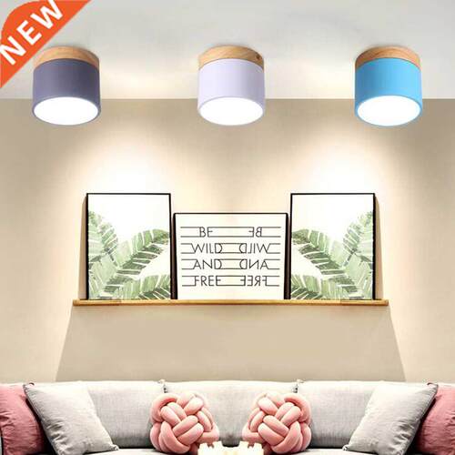 LED 9W Macaron Iron Wooden Surface Mount LED Downlight Kitch